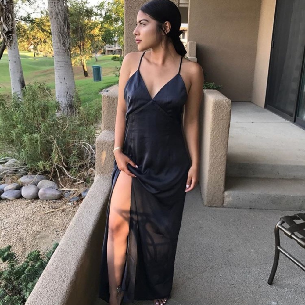 Grey silk dress